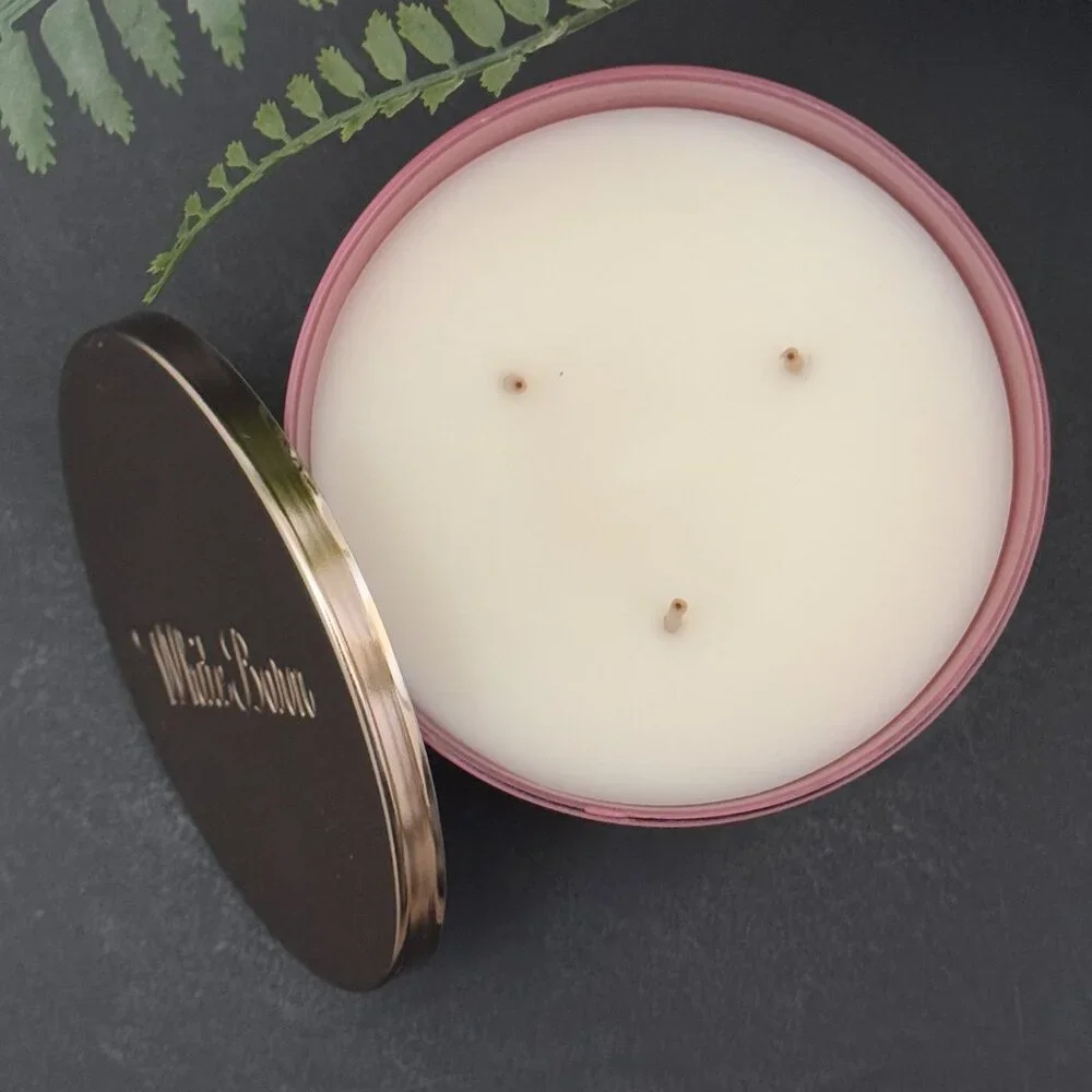 BBW Raspberry Mimosa White Barn Bath & Body Works 3 Wick Candle